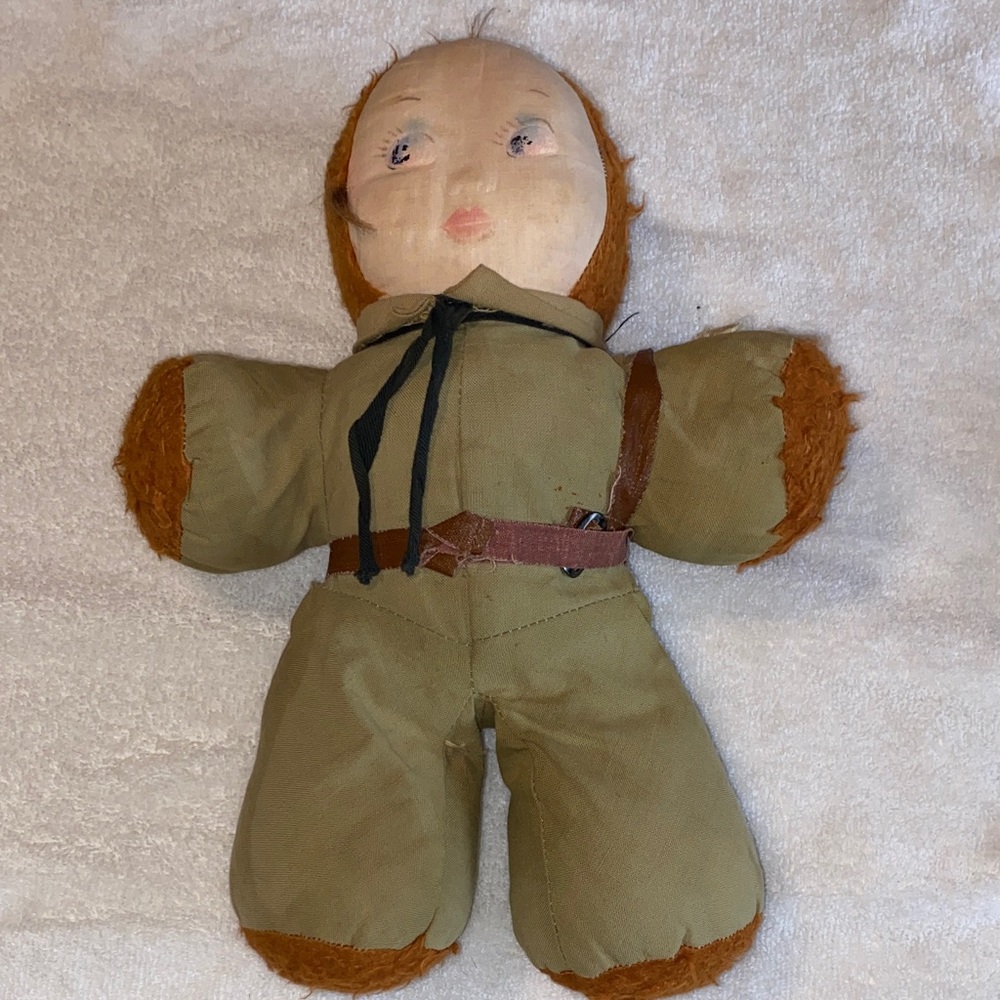 Gund War time HONEY LOU Plush 13” Doll with Brown and Tan Outfit pressed cloth - Picture 2 of 10
